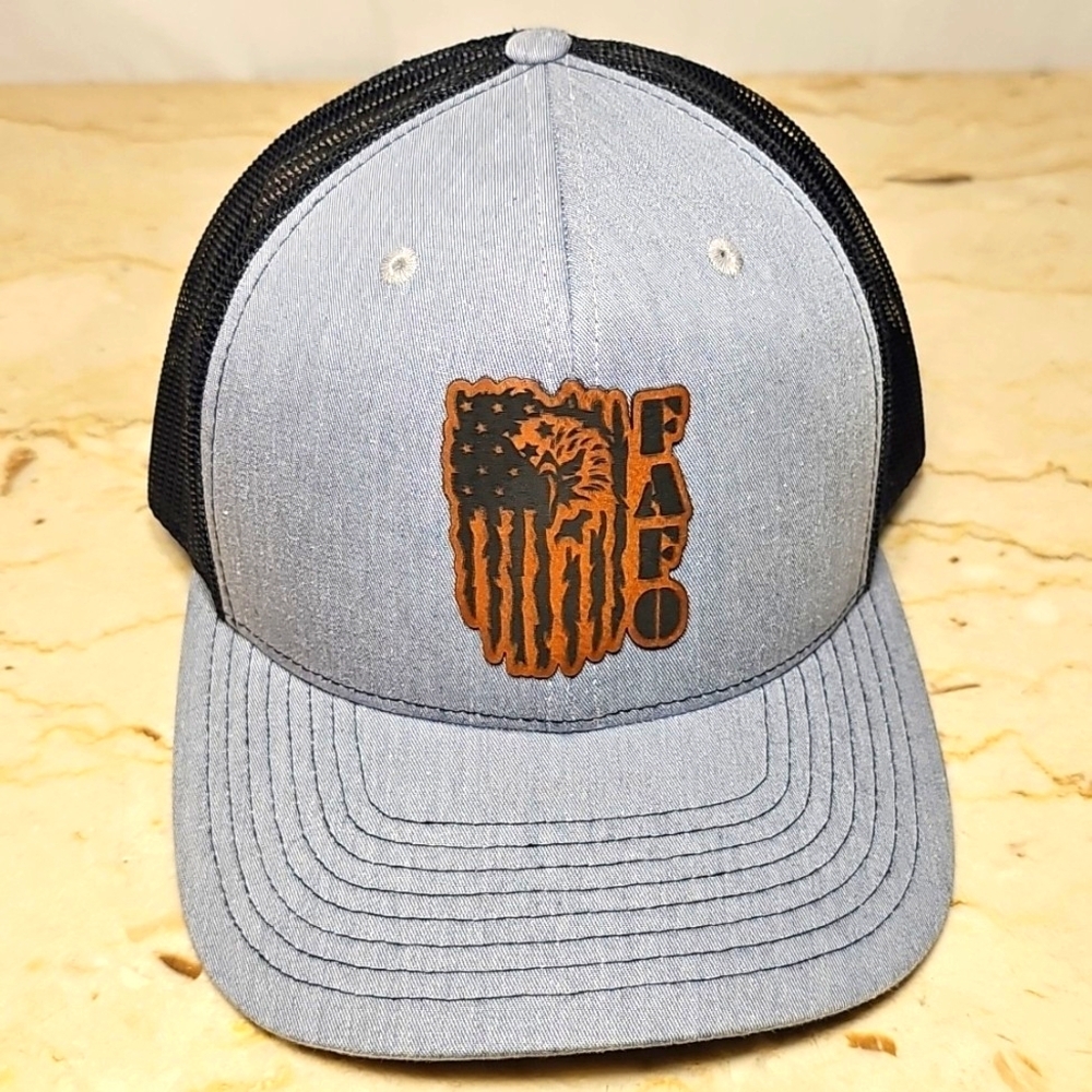 Richardson Style 112 FAFO Gray Fabric with Black Mesh Trucker Cap Hat OS - Picture 4 of 6